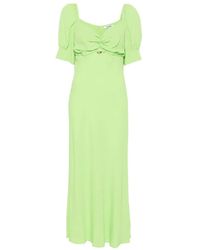 Vivetta - Ruched Puff-Sleeve Midi Dress - Lyst