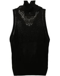 Ermanno Scervino - Lace-Panel Fine-Knit Top - Lyst