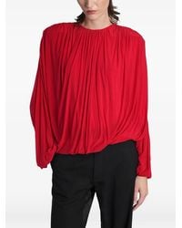 Magda Butrym - Ruched Long-Sleeve Blouse - Lyst