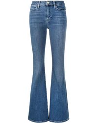 FRAME High-rise Flared Jeans - Blue