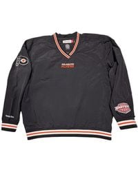 Mitchell & Ness - Logo-Patch V-Neck Sweater - Lyst
