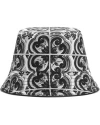 Dolce & Gabbana - Majolica-Print Drill Bucket Hat - Lyst