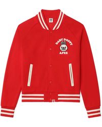 A Bathing Ape - Veste Appe En Maille À Rayures Et Appliqué - Lyst