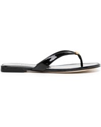 Tory Burch - Logo-plaque Leather Slides - Lyst