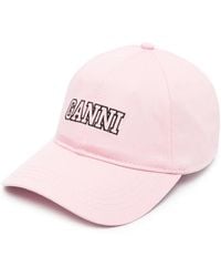 Ganni - Cappello Baseball Con Logo Ricamato - Lyst