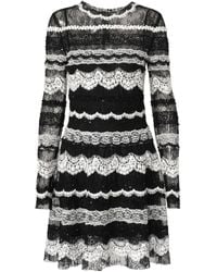 Carolina Herrera - Mini-Jurk Verfraaid Met Kant - Lyst