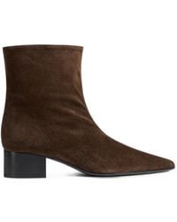 KHAITE - Leather Ankle Boots - Lyst