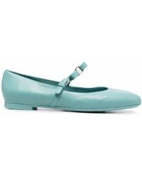 Ferragamo - Bow-Detail Leather Ballerina Shoes - Lyst