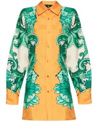 Etro - Seidenhemd mit Blumen-Print - Lyst