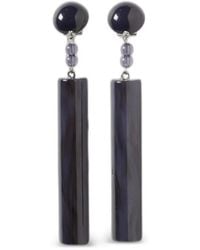 Emporio Armani - Marbled-Effect Logo-Print Earrings - Lyst