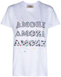 ALESSANDRO ENRIQUEZ - Amore-print Cotton T-shirt - Lyst