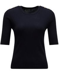 Max Mara - Button-Embellished Ribbed-Knit Sweater - Lyst