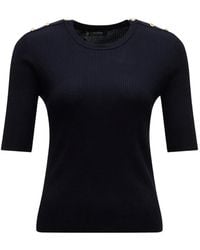 Max Mara - Button-Embellished Ribbed-Knit Sweater - Lyst