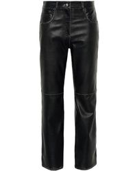 Victoria Beckham - Cropped Leather Trousers - Lyst