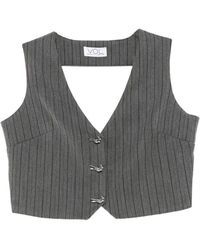 Vestiaire d'un Oiseau Libre - Open-Back Pinstriped Vest - Lyst