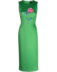 Cynthia Rowley - Vestido midi sin mangas con estampado floral - Lyst