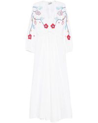 forte_forte - Floral-Embroidered Cotton Maxi Dress - Lyst