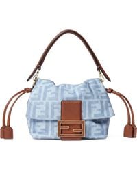 Fendi - Baguette Soft Small Light Ff Denim Mini Bag - Lyst