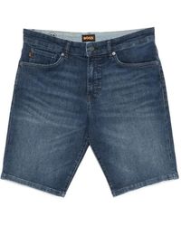 BOSS - Faded-Wash Five-Pocket Shorts - Lyst