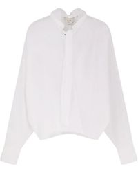 Alysi - Bow V-Neck Shirt - Lyst