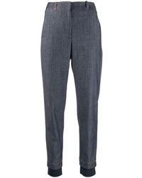 Peserico Pantalon fuselé à design superposé - Bleu