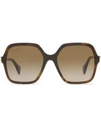 Gucci - Tortoiseshell-Effect Square-Frame Sunglasses - Lyst