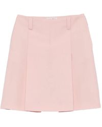 Miu Miu - Belted Pleated Mini Skirt - Lyst