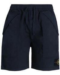 Stone Island - Drawstring Logo-Patch Shorts - Lyst