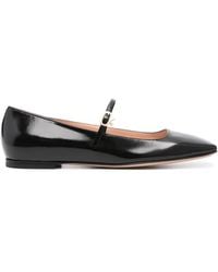 Gianvito Rossi - Buckle-Fastening Leather Ballerina Shoes - Lyst