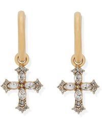 Dolce & Gabbana - Boucles d'oreilles croix à ornements en cristal - Lyst