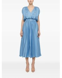 Nissa - Belted V-Neck Midi Dress - Lyst