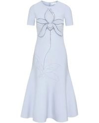 Oscar de la Renta - Robe Mi-Longue Orchid À Broderies - Lyst