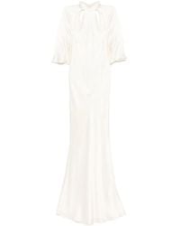 Michelle Mason - Vestido de fiesta con cuello halter - Lyst