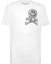 Philipp Plein - T-shirt en coton Skeleton à ornements strassés - Lyst