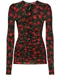 Dolce & Gabbana - T-shirt a maniche lunghe con stampa - Lyst