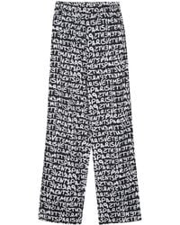 Vetements - Cotton Logo-Print Straight Trousers - Lyst