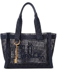 Chloé - Logo-Embroidered Open-Knit Tote Bag - Lyst