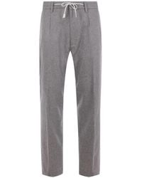 Eleventy - Drawstring-Waist Melange Trousers - Lyst
