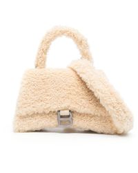 Balenciaga - Small Hourglass Furry Top-handle Bag - Lyst