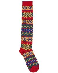 Gallo - Isle-Knit Knee-High Socks - Lyst