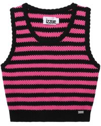 Izzue - Knitted Striped Cotton Top - Lyst