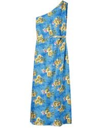 La DoubleJ - Roy Asymmetrische Midi-Jurk Met Bloemenprint - Lyst