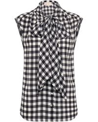 Maison Common - Gingham-Check Blouse - Lyst