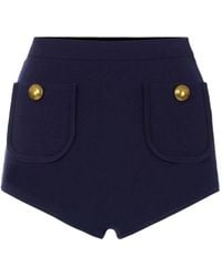 Elisabetta Franchi - Knit Shorts With Jewel Buttons - Lyst