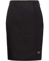 Prada - Re-nylon Brand-plaque High-rise Recycled-nylon Mini Skirt - Lyst