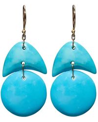 Ten Thousand Things - 18kt Yellow Gold Tiny Arp Turquoise Earrings - Lyst