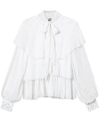 Twinset - Lace-Detail Georgette Blouse - Lyst