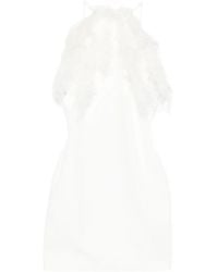The Attico - Feather-Trim Mini Dress - Lyst