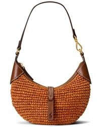 Polo Ralph Lauren - Woven-Raffia Shoulder Bag - Lyst