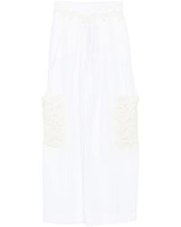 Ermanno Scervino - Lace-pocket Linen Trousers - Lyst